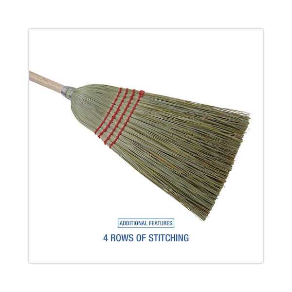 Boardwalk Maid Broom, Mixed Fiber Bristles, 55" Long, Natural, PK12 - BWK920YCT