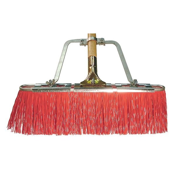 Tough Guy 17 in Sweep Face Push Broom, Stiff, Synthetic, Orange - 12L032