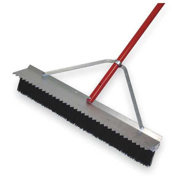Tough Guy 28 in Sweep Face Push Broom, Stiff, Synthetic, Black - 83827