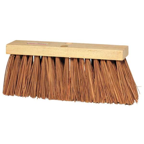 Tough Guy 16 in Sweep Face Push Broom Head, Stiff, Natural, Brown - 3A324