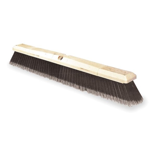 Tough Guy 24 in Sweep Face Push Broom Head, Soft/Stiff Combination, Natural, Synthetic, Black - 3U776
