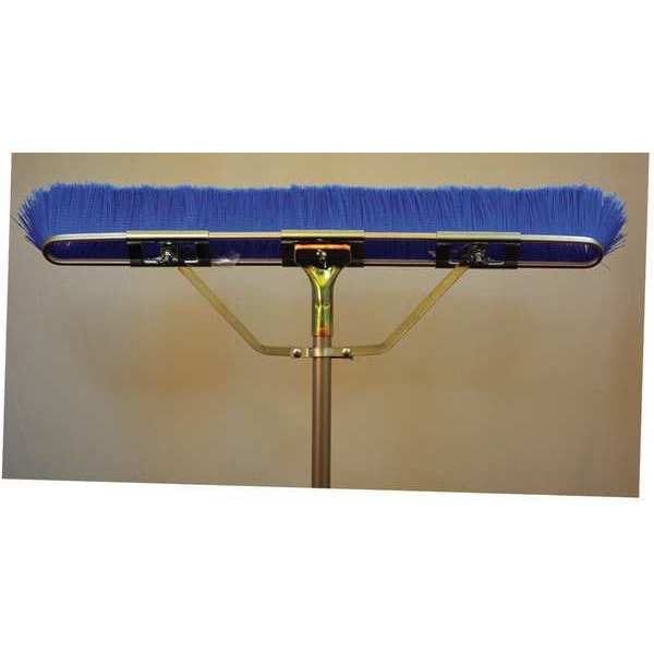 Bruske Products 35" Blue flagged floor brush, brace, 60" bolt-on handle - 2138-CS-X