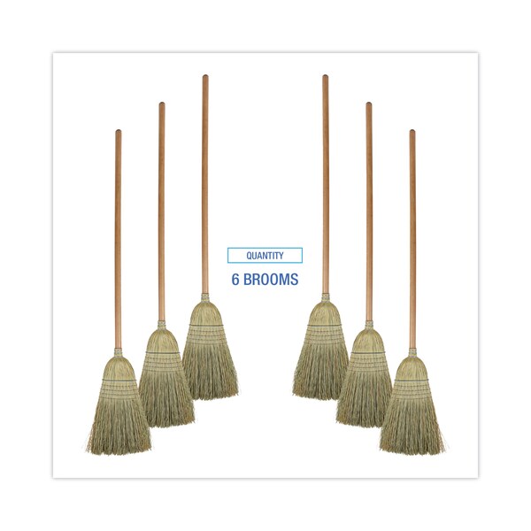 Boardwalk 100% Corn Warehouse Brooms, 60", Black/Natural, PK6 - BWKBR10001