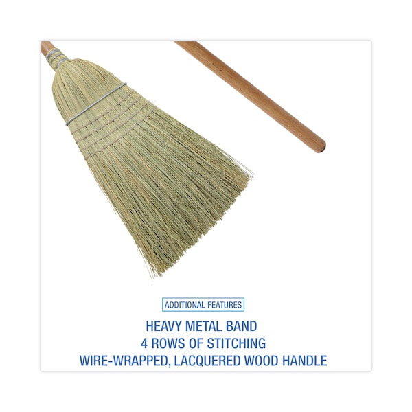 Boardwalk 100% Corn Warehouse Brooms, 60", Black/Natural, PK6 - BWKBR10001