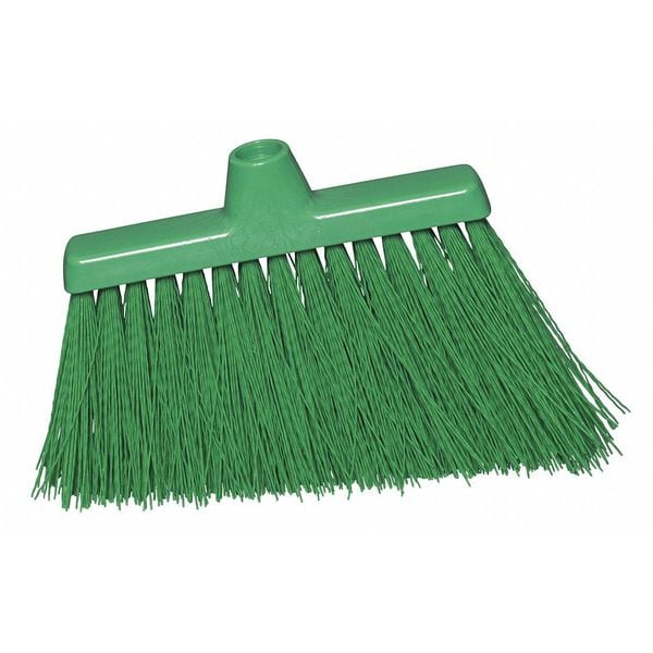 Tough Guy 9 1/8 in Sweep Face Broom Head, Synthetic, Green - 48LZ49