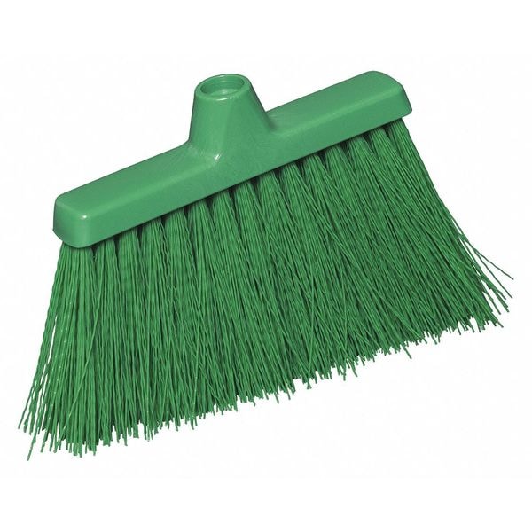 Tough Guy 9 1/8 in Sweep Face Broom Head, Synthetic, Green - 48LZ49