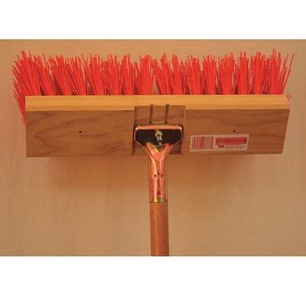 Bruske Products 16" Brown Street Sweep, Wood block, bolt-on hardwood handle - 3786-CW