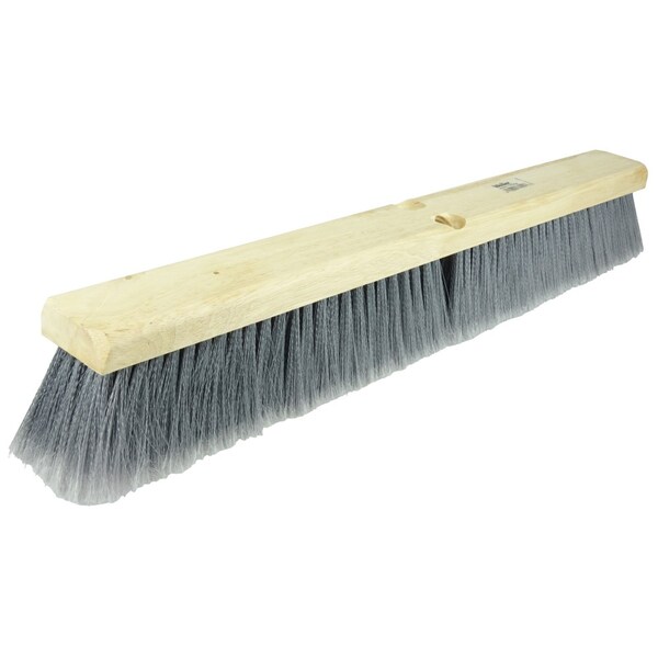 Weiler 18" Vortec Pro Fine Sweep Floor Brush, Flagged Grey Polystyrene Fill - 77013