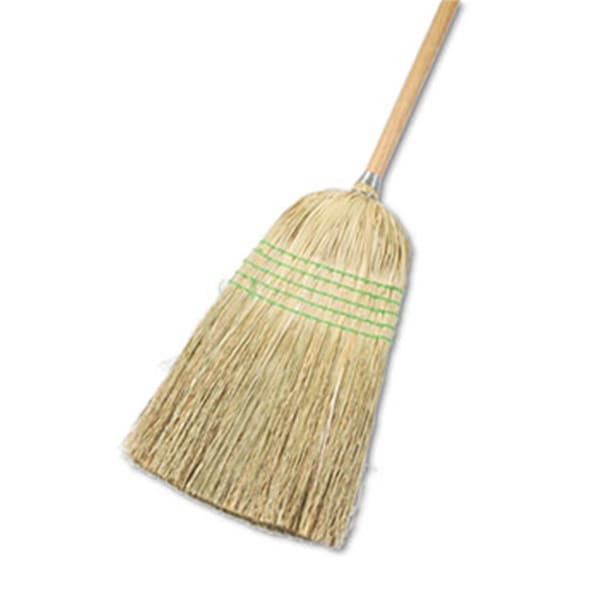 Unisan Parlor Broom- Yucca/Corn Fiber Bristles- 42'' Wood Handle- Natural - 926YEA