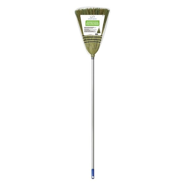 Simple Spaces Household Broom, 11 in Sweep Face, 1412 in L Trim, Natural Fiber Bristle, Natural Bristle - 105