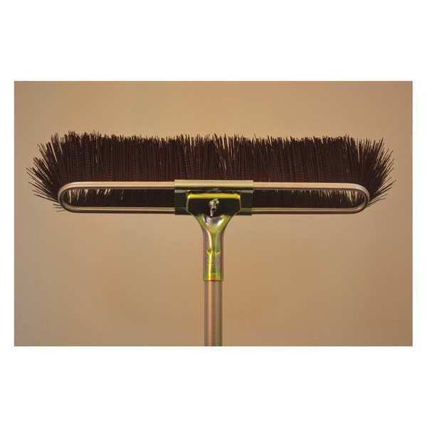 Bruske Products 17" Brown bristle floor brush, coase sweep, steel bolt-on handle - 2172-CS
