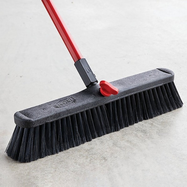 Libman Smooth Surface Push Broom, 19-1/2 in Sweep Face, 3 in L Trim, Recycled PET Bristle, 64 in L - 800