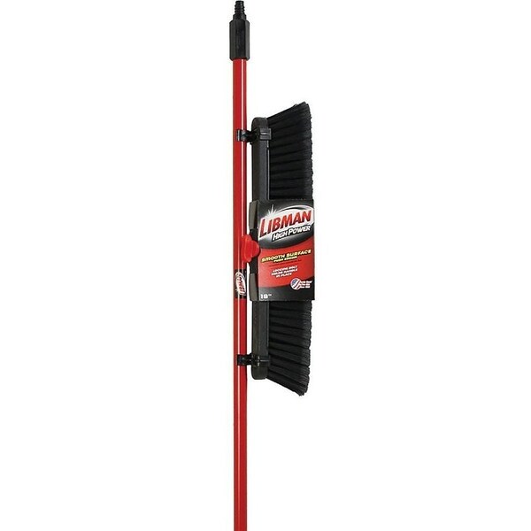 Libman Smooth Surface Push Broom, 19-1/2 in Sweep Face, 3 in L Trim, Recycled PET Bristle, 64 in L - 800
