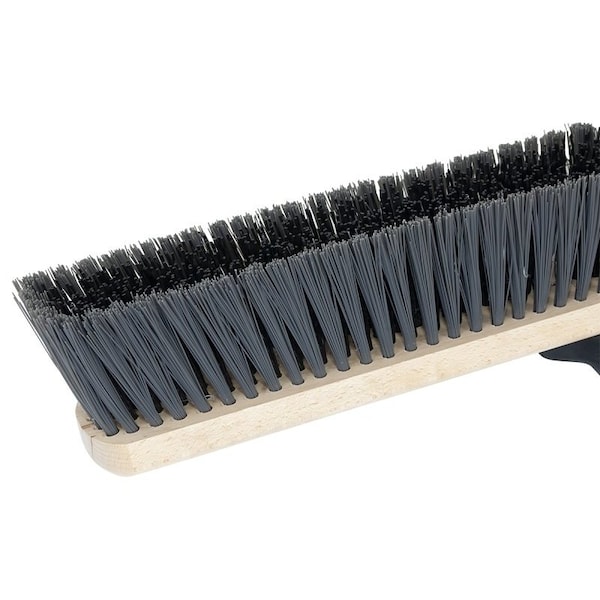 Simple Spaces Push Broom, 24 in Sweep Face, 3 in L Trim, Polypropylene Bristle, 60 in L, Bolt with Brace - 93130