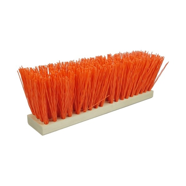 Weiler 18" Street Broom, 5-1/4" Trim Length, Orange Polypropylene Fill - 42054