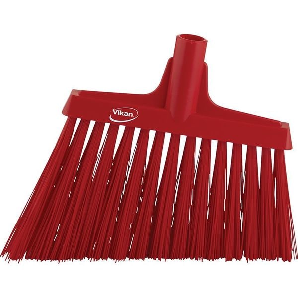 Remco 11 51/64 in Sweep Face Angle Broom, Stiff, Synthetic, Red - 29144