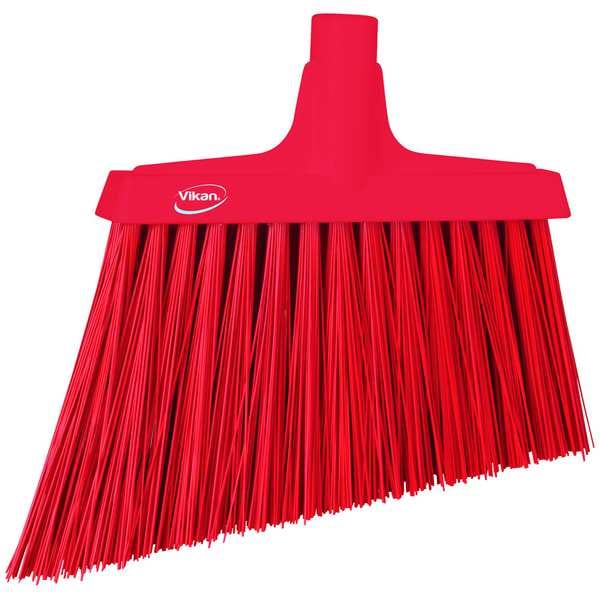 Remco 11 51/64 in Sweep Face Angle Broom, Stiff, Synthetic, Red - 29144