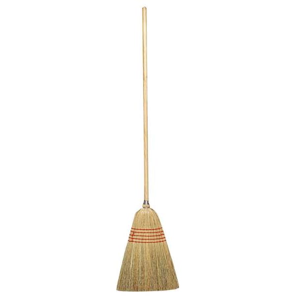 Tough Guy 12 in Sweep Face Corn Broom, Medium/Stiff Combination, Natural, Tan - 1VAB5