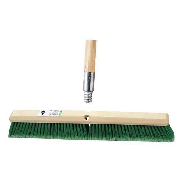 Tough Guy 18 in Sweep Face Push Broom, Soft, Synthetic, Green - 59JM41