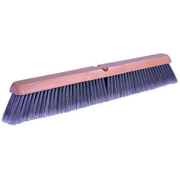 Tough Guy 24 in Sweep Face Push Broom Head, Soft, Synthetic, Gray - 4KNA5