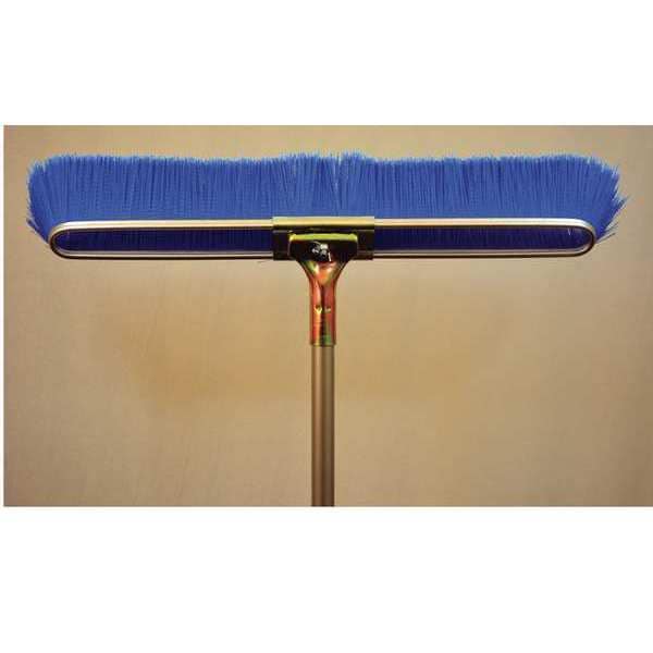 Bruske Products 23" Blue flagged floor brush, 60" bolt-on steel handle, fine sweep - 2134-CS-4