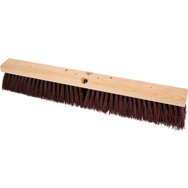 Pferd 89287 24in Coarse Sweep Floor Brush, Maroon Synthetic Fill, 3in Trim - 89287-PFERD