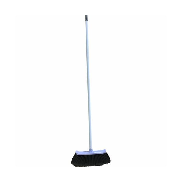 Vileda Professional Broom, w/48in Handle, 12in Frame, Curved Block, WE/RD - VLD134732