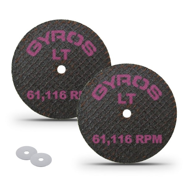 Rueda de corte reforzada con resina doble Gyros LT de 1 pulgada para materiales de baja resistencia, tamaño de 1", paquete de 2 unidades - 11-32102