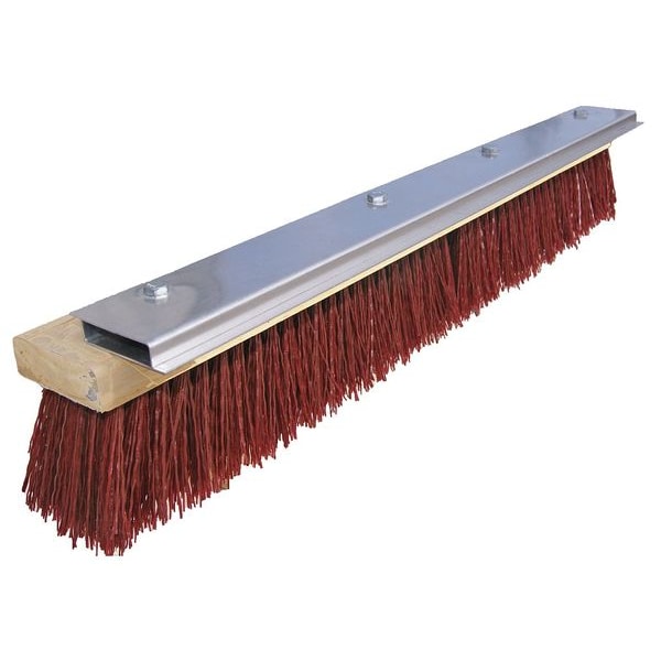 Tough Guy 24 in Sweep Face Push Broom Head, Medium, Synthetic, Maroon - 10H932