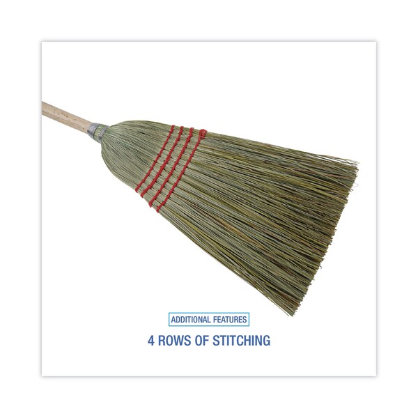 Boardwalk Mixed Fiber Maid Broom, Mixed Fiber Bristles, 55in Overall Length, Natural - BWK920YEA