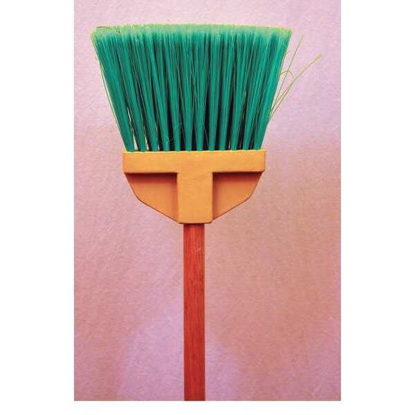 Bruske Products Green flagged lobby broom, 32" wood handle - 5407-R