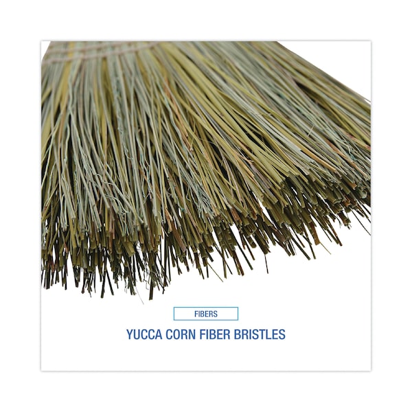 Boardwalk Warehouse Broom, Yucca Corn Fiber Bristles, 56" Length, Natural, PK12 - BWK932YCT