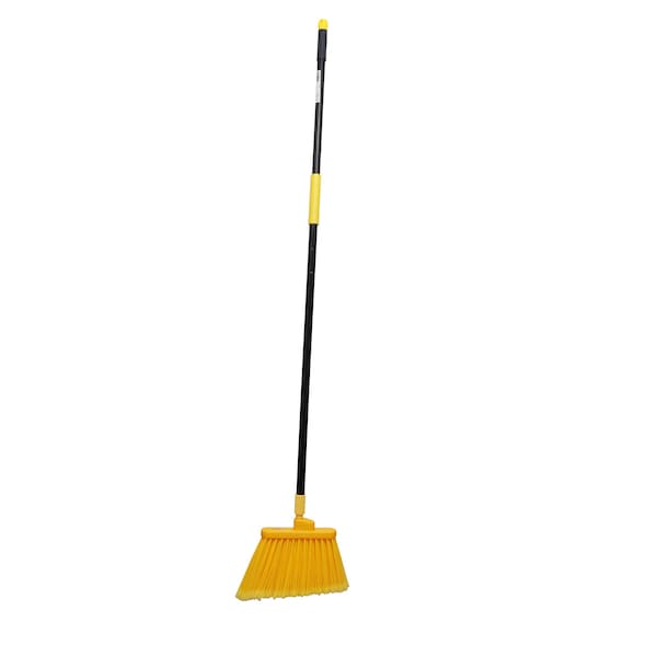Kleen Handler Angle Broom, Stiff Flagged Bristles, 61in Extendable Handle for Hard Floors - BLHD-ANBR-EXH-1