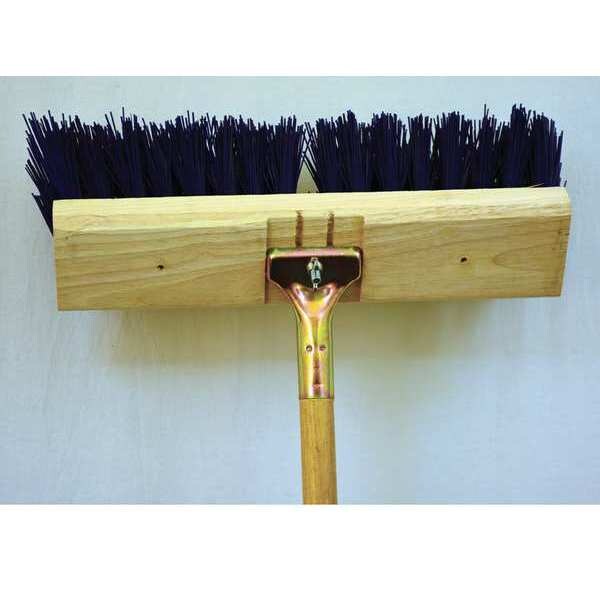 Bruske Products 16" Blue street sweep, wood block, bolt-on harwood handle - 3790-CW