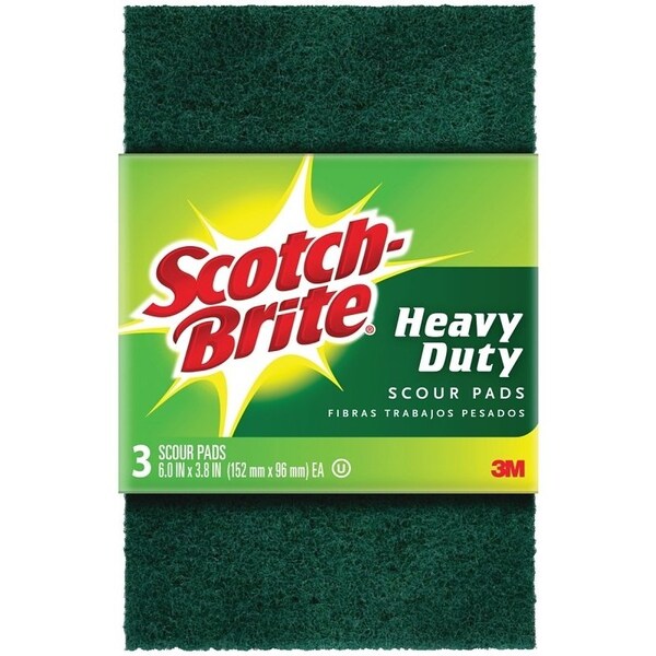 Scotch-Brite 223-7 Scour Pad, 6 in L, 3.8 in W, Green - 223-10