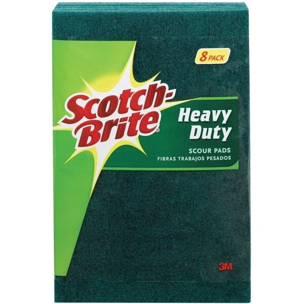 Scotch-Brite Scour Pad, 6 in L, 3.8 in W, Green - 228