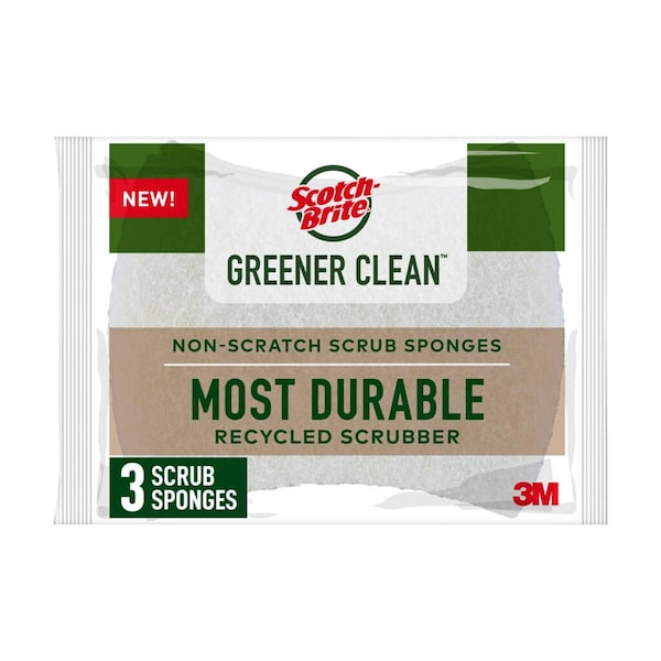 Scotch Scotch-Brite Greener Clean Non-Scratch Scrubber Sponge For Multi-Purpose 4.5 in. L 3 pk - 97033