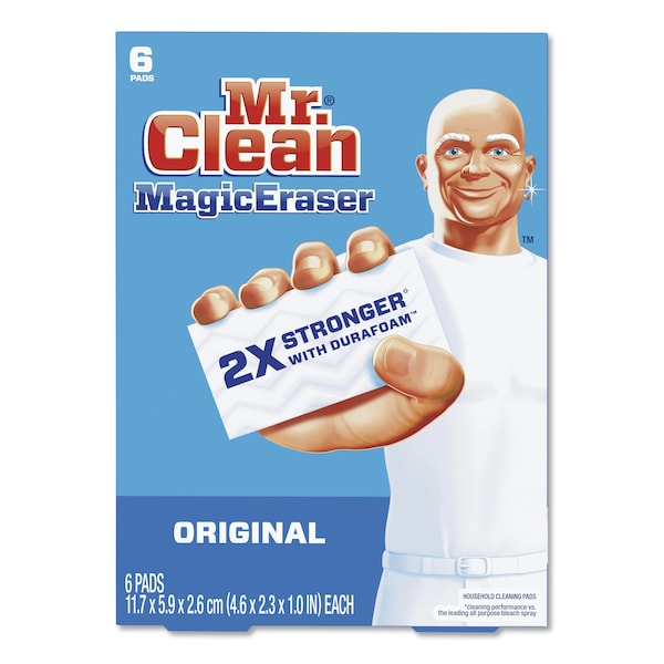 Mr. Clean Magic Eraser, 2 3/10 x 4 3/5 x 1, White, PK6 - 79009PK