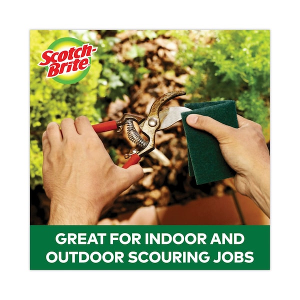 Scotch-Brite Heavy-Duty Scour Pad, 3.8w x 6"L, Green, PK30 - 223