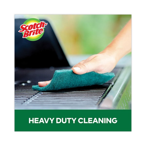 Scotch-Brite Heavy-Duty Scour Pad, 3.8w x 6"L, Green, PK30 - 223