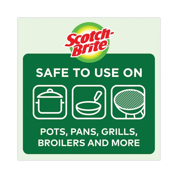 Scotch-Brite Metal Scrubbing Pads, 2 1/2" x 2 3/4", Stainless Steel, Silver, PK24 - 214C