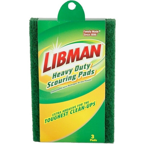 The Libman Co Libman Heavy-Duty Scouring Pad, Synthetic Abrasive, 6-3/4 in L, 3.88 in W - 66
