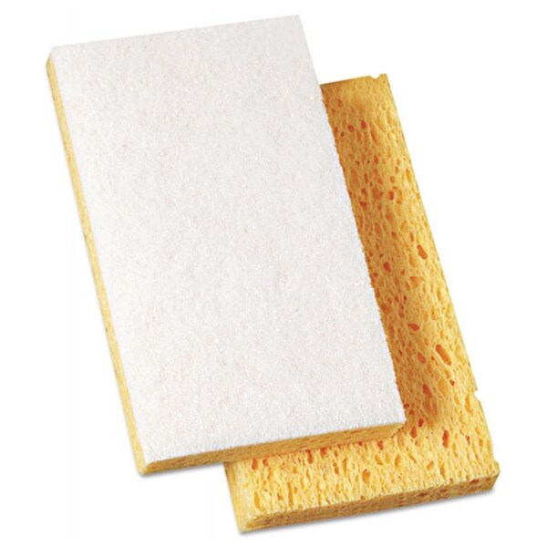 Pinpoint BWK16320 3.6 x 6.1 in. Scrubbing Sponge 0.7 in. Thick; Yellow & White - 20 per Case - PI2490026