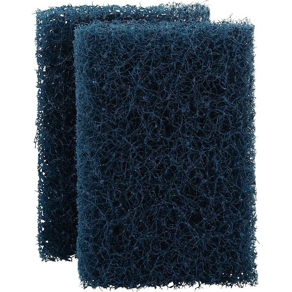 Scotch-Brite Industrial Strength Scouring Pad, Fiber/Mineral/Resin Abrasive, 5 in L, 3-1/2 in W, Dark Blue, 2PK - 88HD-2-6