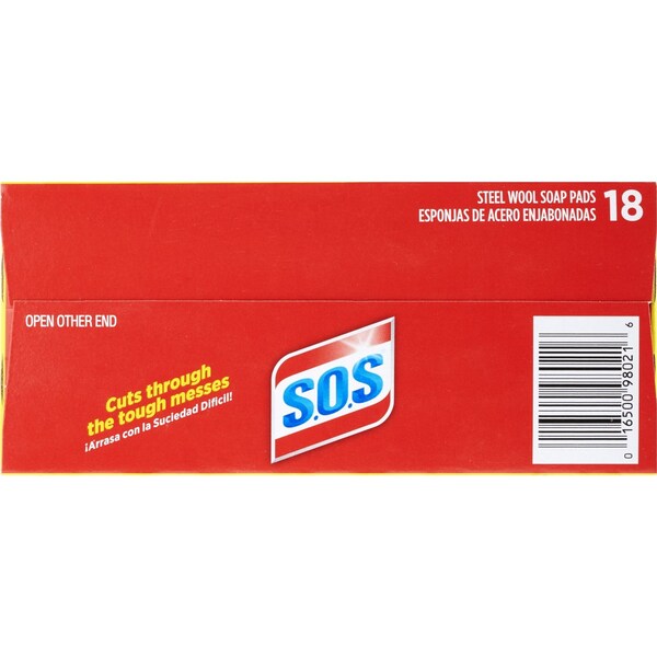 S.O.S. S.O.S Heavy Duty Steel Wool Pads For Multi-Purpose 18 pk - 98021