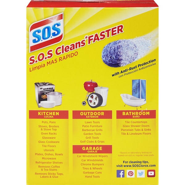S.O.S. S.O.S Heavy Duty Steel Wool Pads For Multi-Purpose 18 pk - 98021