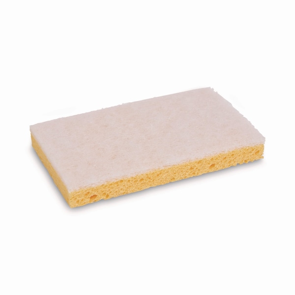 Boardwalk Scrubbing Sponge, Light Duty, 3.6x6.1, 0.7" Thick, Yellow/White, PK20 - 63BWK LD