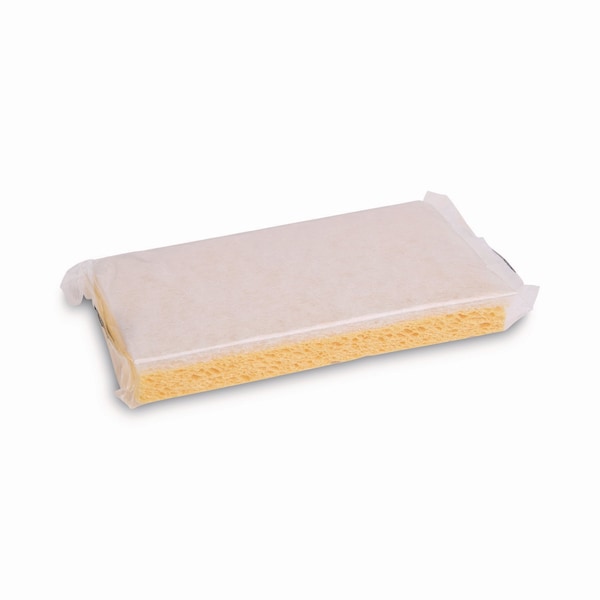 Boardwalk Scrubbing Sponge, Light Duty, 3.6x6.1, 0.7" Thick, Yellow/White, PK20 - 63BWK LD