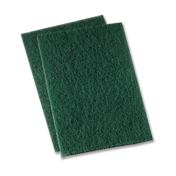 Genuine Joe Genuine Joe Scouring Pad, Heavy-duty, 3-1/2inx3-1/2in, 1Green, 15PK - GJO18421