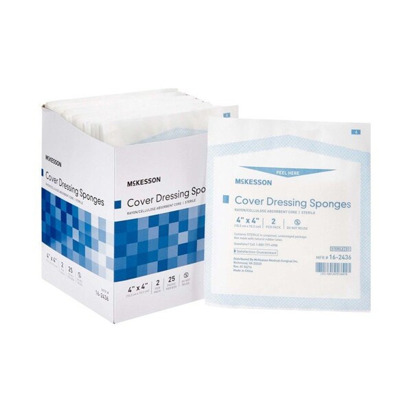 Mckesson Sterile Nonwoven Sponge, 4 x 4 Inch, 1200PK - 16-2436